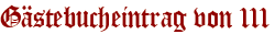 Gästebucheintrag von 111