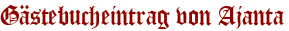 Gästebucheintrag von Ajanta