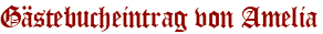Gästebucheintrag von Amelia