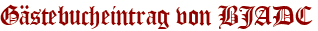 Gästebucheintrag von BJADC