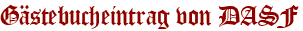Gästebucheintrag von DASF