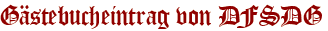 Gästebucheintrag von DFSDG