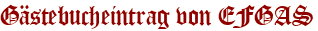 Gästebucheintrag von EFGAS