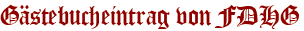 Gästebucheintrag von FDHG