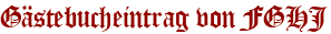 Gästebucheintrag von FGHJ