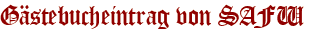 Gästebucheintrag von SAFW