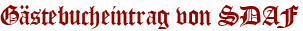 Gästebucheintrag von SDAF