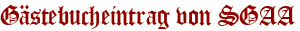 Gästebucheintrag von SGAA
