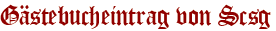 Gästebucheintrag von Scsg