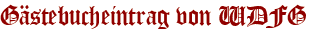Gästebucheintrag von WDFG