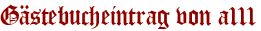 Gästebucheintrag von a111