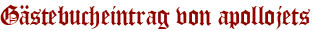 Gästebucheintrag von apollojets