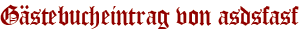 Gästebucheintrag von asdsfasf