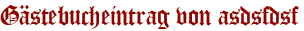 Gästebucheintrag von asdsfdsf