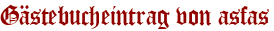 Gästebucheintrag von asfas