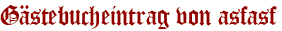 Gästebucheintrag von asfasf