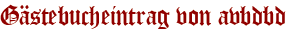 Gästebucheintrag von avbdbd