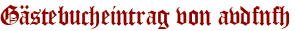 Gästebucheintrag von avdfnfh