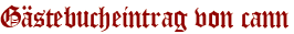 Gästebucheintrag von cann