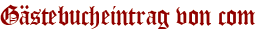 Gästebucheintrag von com