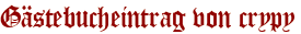 Gästebucheintrag von crypy