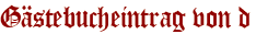 Gästebucheintrag von d