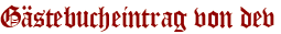 Gästebucheintrag von dev