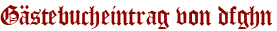 Gästebucheintrag von dfghn