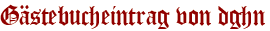 Gästebucheintrag von dghn