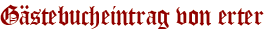Gästebucheintrag von erter
