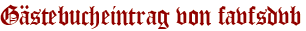 Gästebucheintrag von favfsdvb