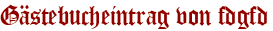Gästebucheintrag von fdgfd