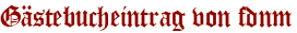Gästebucheintrag von fdnm