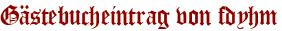 Gästebucheintrag von fdyhm