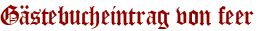 Gästebucheintrag von feer
