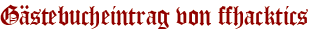 Gästebucheintrag von ffhacktics