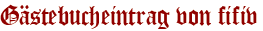 Gästebucheintrag von fifiv