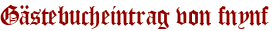 Gästebucheintrag von fnynf
