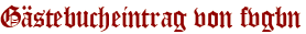 Gästebucheintrag von fvgbn