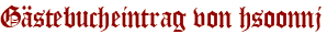 Gästebucheintrag von hsoonnj