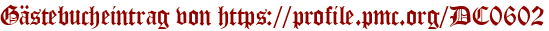 Gästebucheintrag von https://profile.pmc.org/DC0602