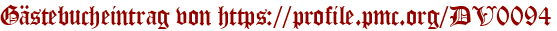 Gästebucheintrag von https://profile.pmc.org/DV0094