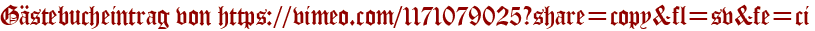Gästebucheintrag von https://vimeo.com/1171079025?share=copy&amp;amp;amp;fl=sv&amp;amp;amp;fe=ci