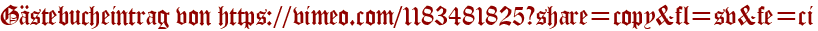Gästebucheintrag von https://vimeo.com/1183481825?share=copy&amp;amp;amp;fl=sv&amp;amp;amp;fe=ci