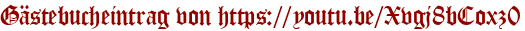 Gästebucheintrag von https://youtu.be/Xvgj8bCoxz0