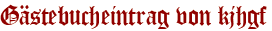 Gästebucheintrag von kjhgf