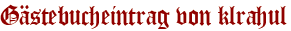 Gästebucheintrag von klrahul