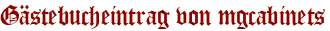 Gästebucheintrag von mgcabinets