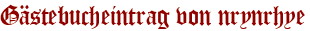 Gästebucheintrag von nrynrhye