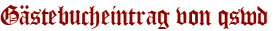 Gästebucheintrag von qswd